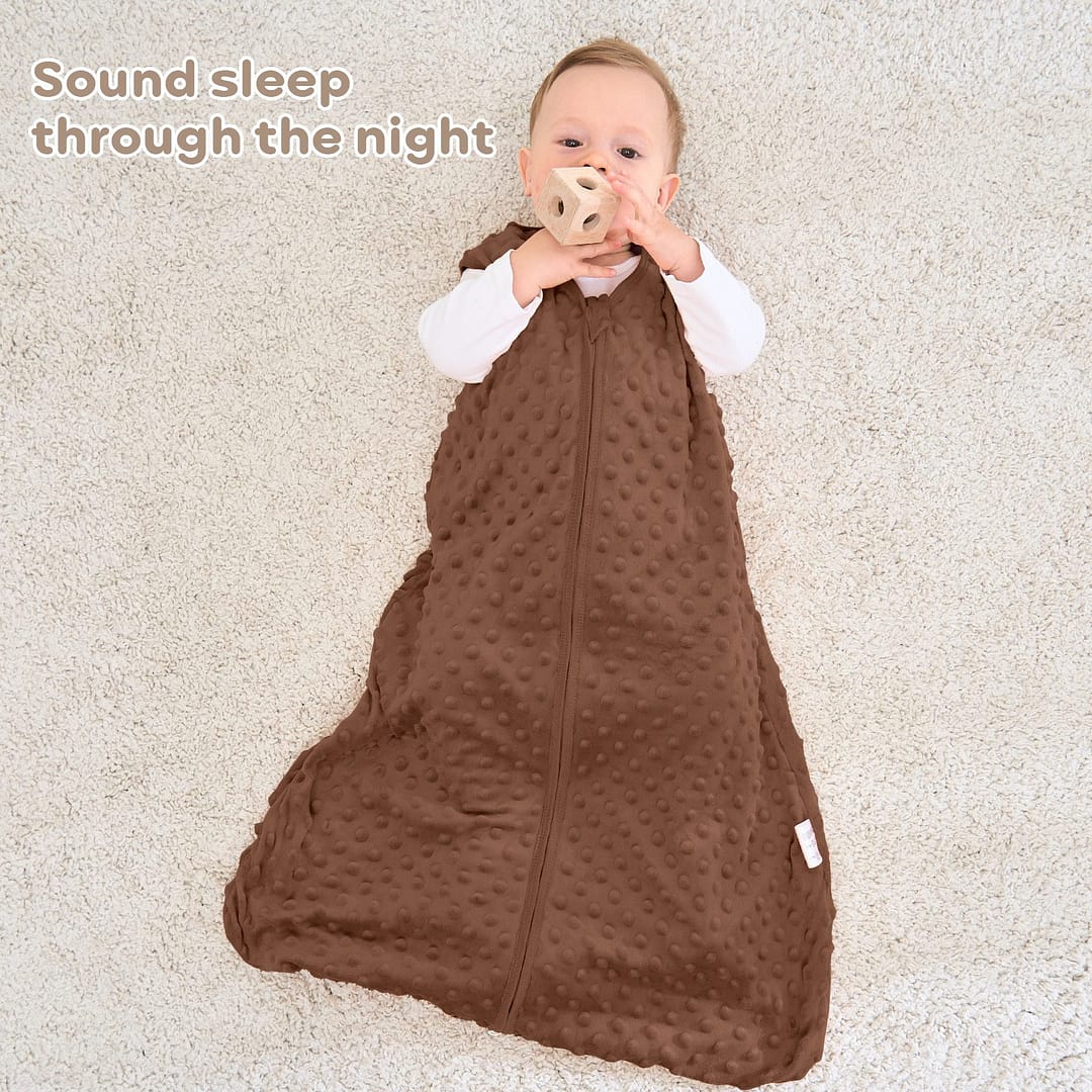 Nursery Sleep Sack Brown&Coffee Plush Dots Fleece Baby Sleeping Bag 2 ...