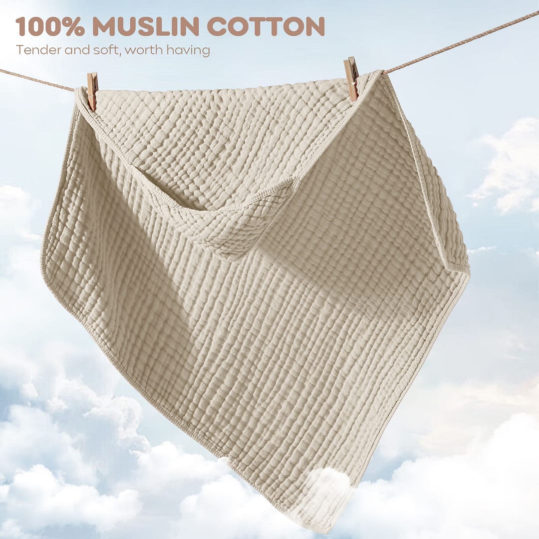 Hooded Towel 100% Muslin Cotton Bath Towel 2 Pack Baby Bath Towels Robe - Image 7