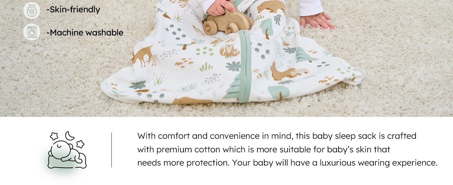 Sleep Sack for Baby 6-12 Months Baby Sleep Sack Summer Green Apricot Bear Sleeping Bag sleep sack for baby 6 12 months