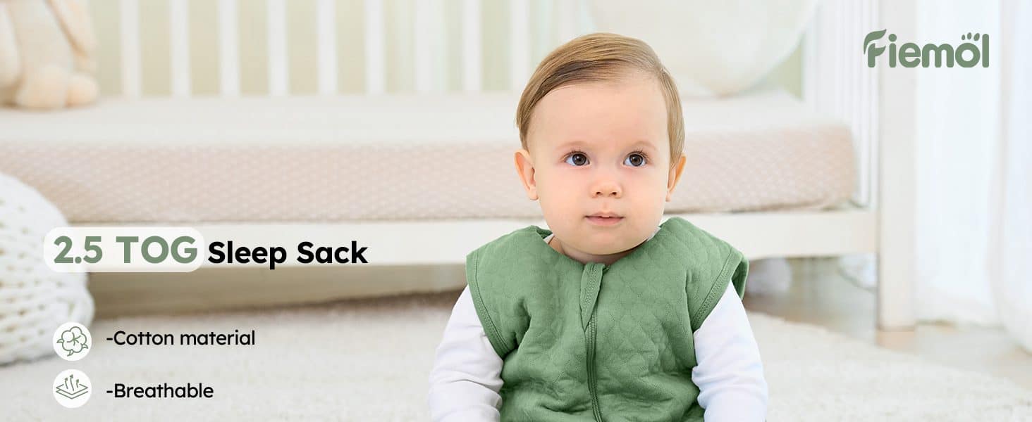 Cotton Sleep Sack 2.5 Tog Baby Warm Sleeping Sacks Winter Sleep Sacks for Babies 0-21 Months auto draft