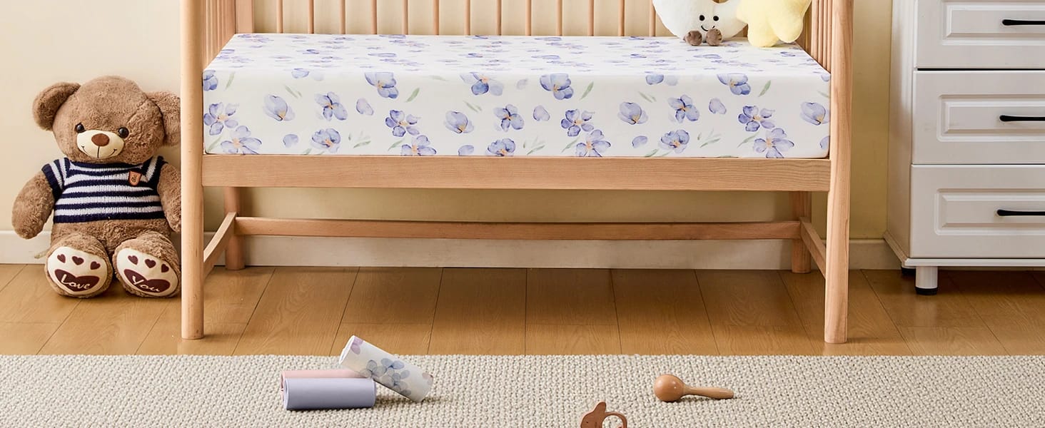 Toddler Bed Sheets Fitted for 52”x28” Standard Crib and Toddler Mattresses 4 Pack Baby Crib Sheet Baby Crib Sheet 1 8