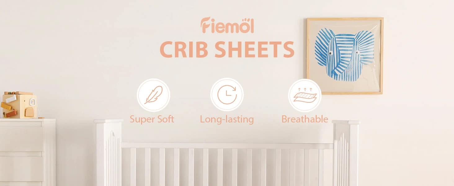 Fitted Sheet for Baby Crib 52” x 28” Baby Bedding Crib Sheets 3 Pack Orange Watercolor Flower auto draft