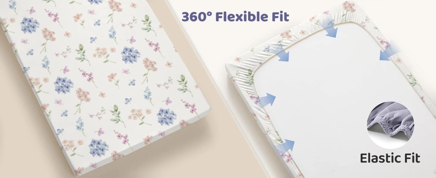 Toddler Bed Sheets Fitted for 52”x28” Standard Crib and Toddler Mattresses 4 Pack Baby Crib Sheet Baby Crib Sheet 2 7