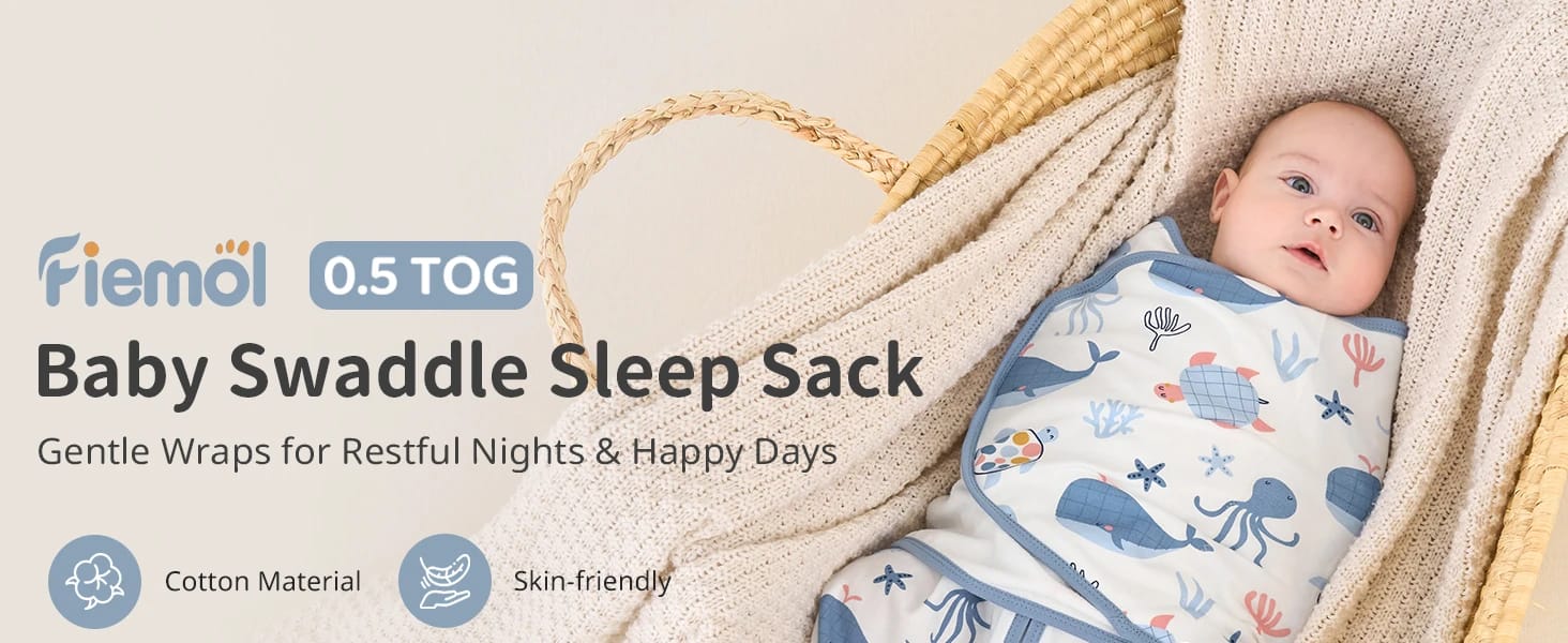 Newborn Sleep Sack Baby 2 Pack Swaddle Cotton Swaddling Sleeping Bag 3-Way Adjustable Wearable Blanket Baby Swaddling Sleep Sack 2 1