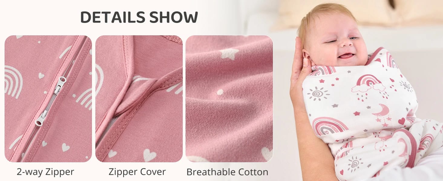 Baby Swaddle Sleep Sack 0-6 Months Swaddles for Newborns Girl Sleep Bags Swaddle Wearable Blanket Baby Swaddling Sleep Sack 2