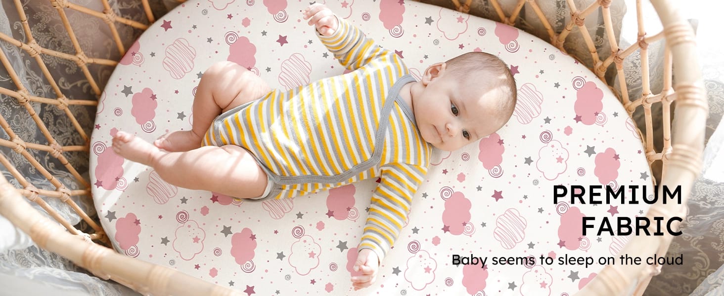 Baby Bassinet Sheets 3 Pack Fitted Bassinet Mattress Sheets Ultra Soft Pink Rainbow Bassinet Sheets Baby Bassinet Sheet 1 1