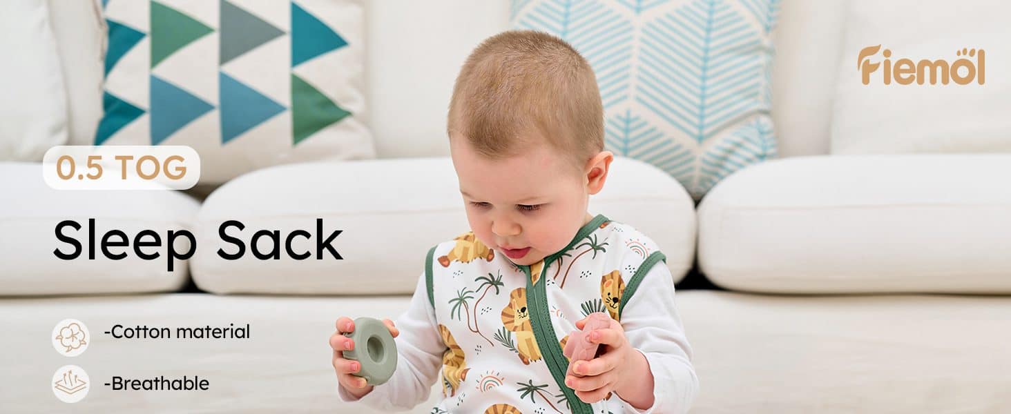Baby Sleep Bags Fiemol 3 Pack Sleeping Sack Lightweight Double Zipper Baby Sleep Sack PC A1.2