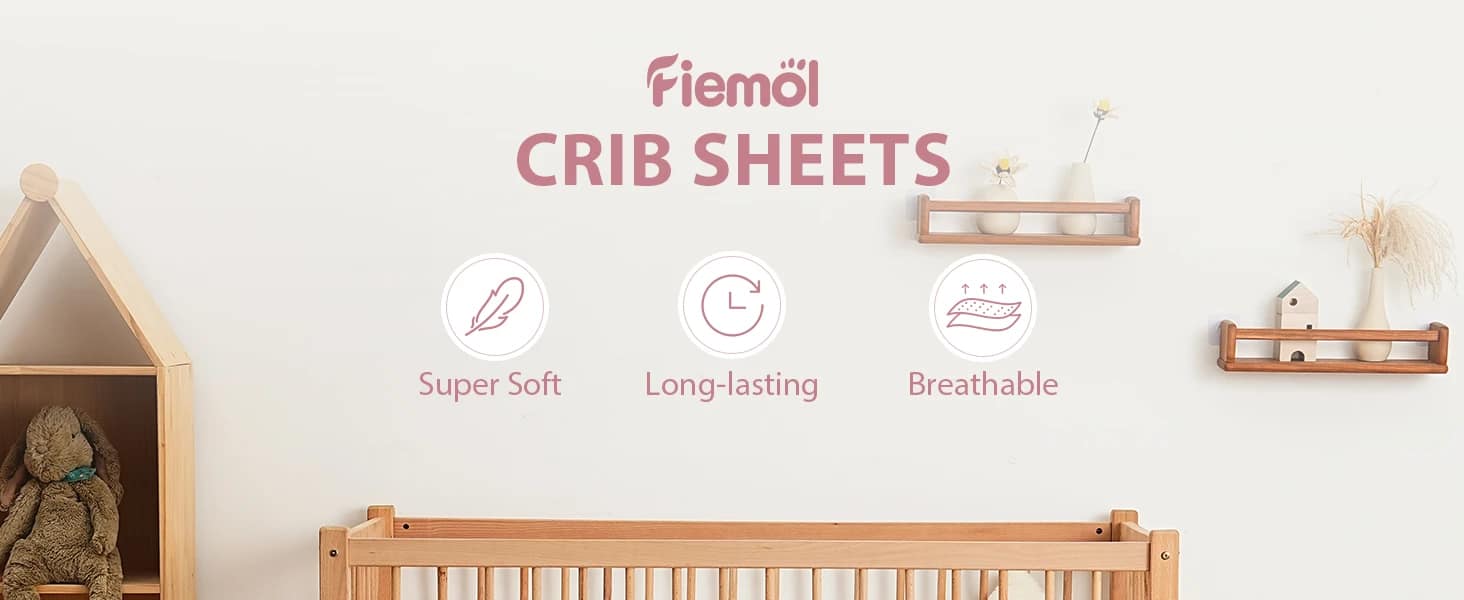 Baby Crib Sheets Girl 3 Pack Toddler Bed Sheets Fitted for 52”x28” Standard Crib and Toddler Mattresses auto draft