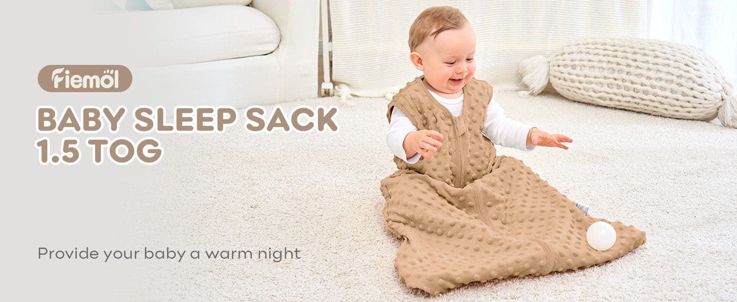 Nursery Sleep Sack Brown&Coffee Plush Dots Fleece Baby Sleeping Bag 2 Pack Wearable Blanket 画板 1 14