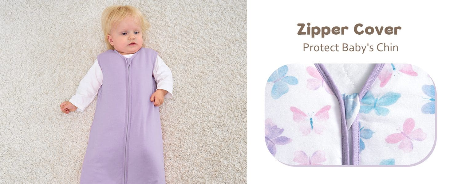 Baby Sleep Sack 0-24 Months Purple Butterfly 2 Pack Baby Wearable Blanket Soft Sleeping Bag 画板 4 1