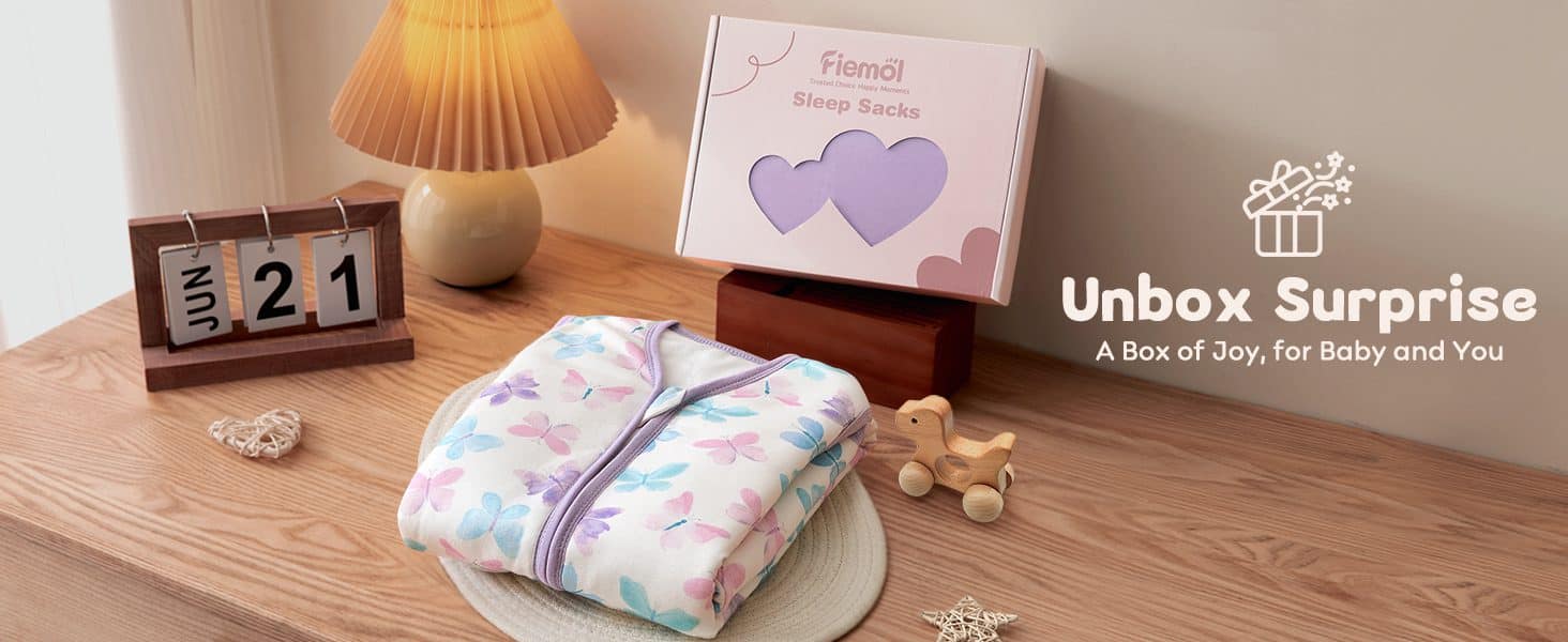 Baby Sleep Sack 0-24 Months Purple Butterfly 2 Pack Baby Wearable Blanket Soft Sleeping Bag 画板 8 1