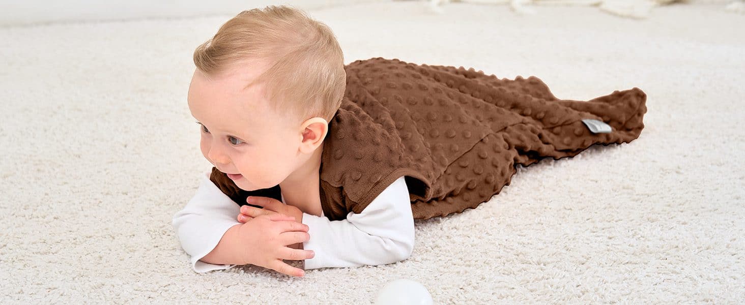 Nursery Sleep Sack Brown&Coffee Plush Dots Fleece Baby Sleeping Bag 2 Pack Wearable Blanket 画板 9 5