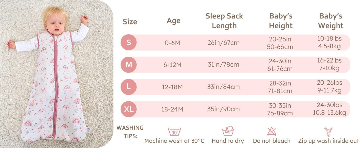 Sleeping Bag Rayon Made from Bamboo Baby Sleep Sack 1 Tog Pink Rainbow sleeping bag rayon made from bamboo baby sleep sack