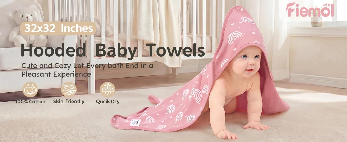 Hooded Baby Towels for Newborn100% Cotton Baby Bath Towels with Hood for Infant Toddler hooded baby towels for newborn