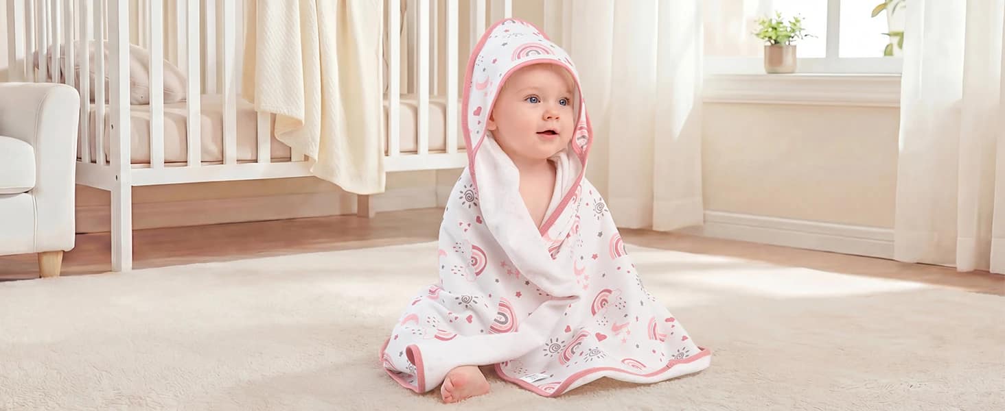 Hooded Baby Towels for Newborn100% Cotton Baby Bath Towels with Hood for Infant Toddler hooded baby towels for newborn