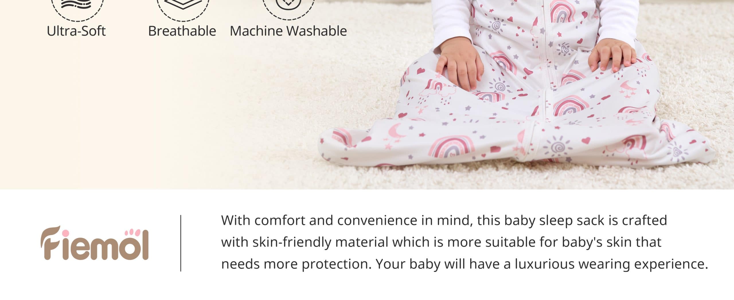 Soft Baby Sleeping Sack 0.5 TOG and Sleeveless Baby Sleep Bag Girl Sleep Sack 2 3 Scaled