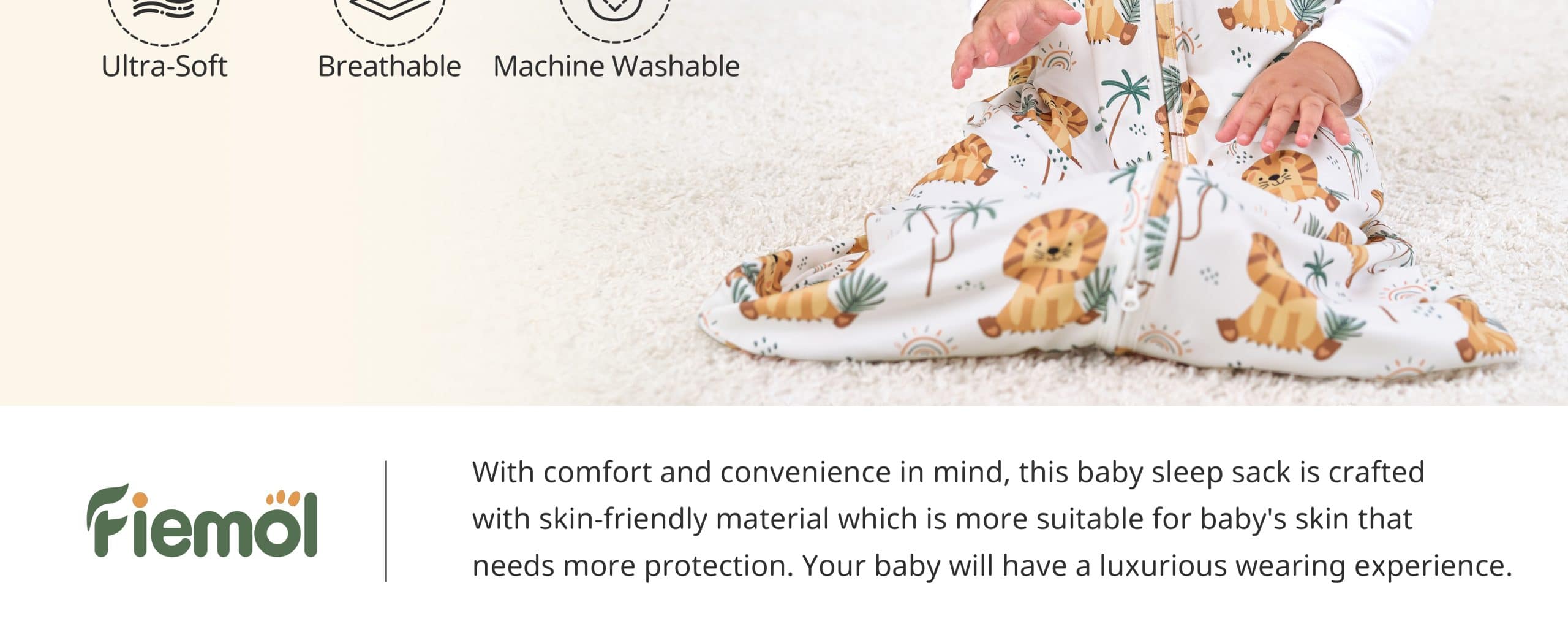 Green Lion Baby Sleep Sacks 0-24 Months Wearable Blanket Summer Baby Sleeping Bag 2 5 Scaled