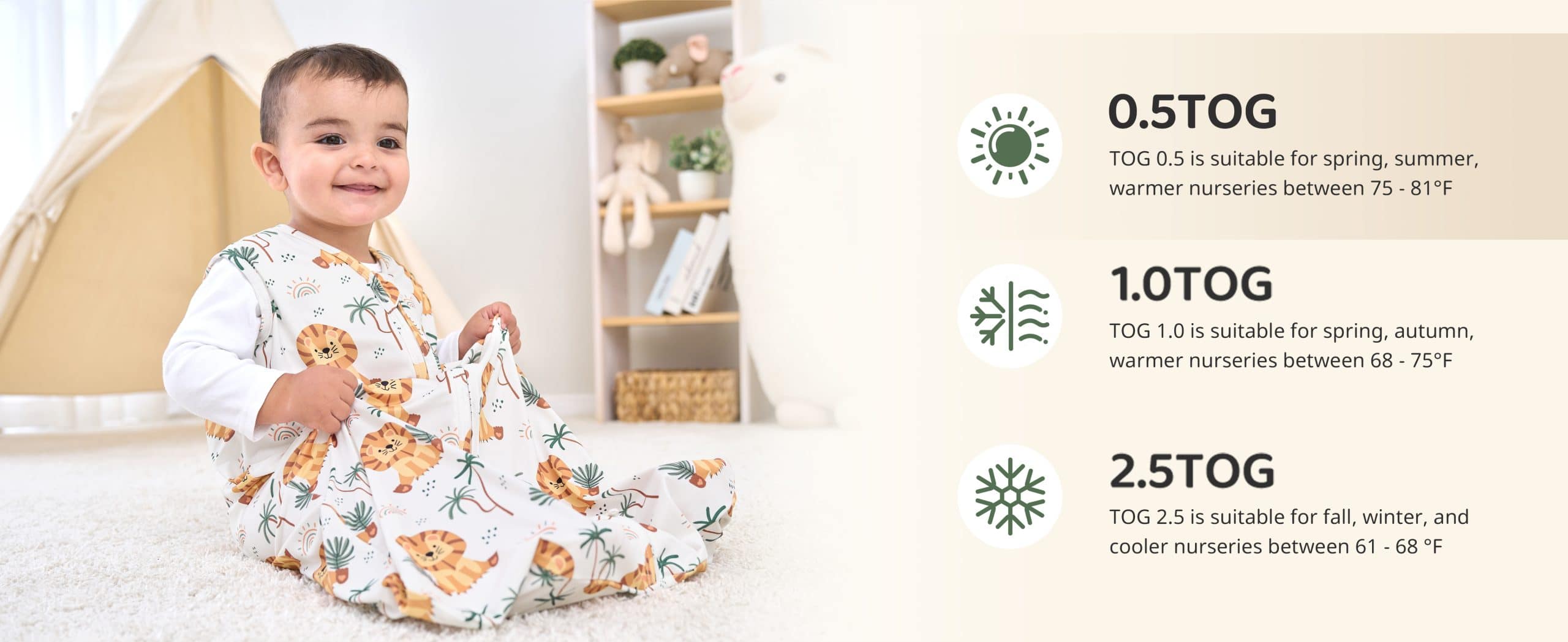 Green Lion Baby Sleep Sacks 0-24 Months Wearable Blanket Summer Baby Sleeping Bag 3 5 Scaled