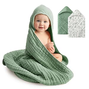 baby bath towels baby bathrobe hooded towel robe 100% muslin cotton bath towel for newborn