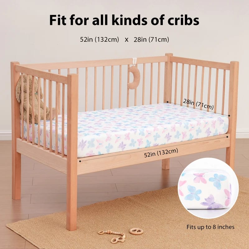 Crib Sheets for Babies 3 Pack Baby Crib Sheet Microfiber Fitted Crib Sheets - Image 5