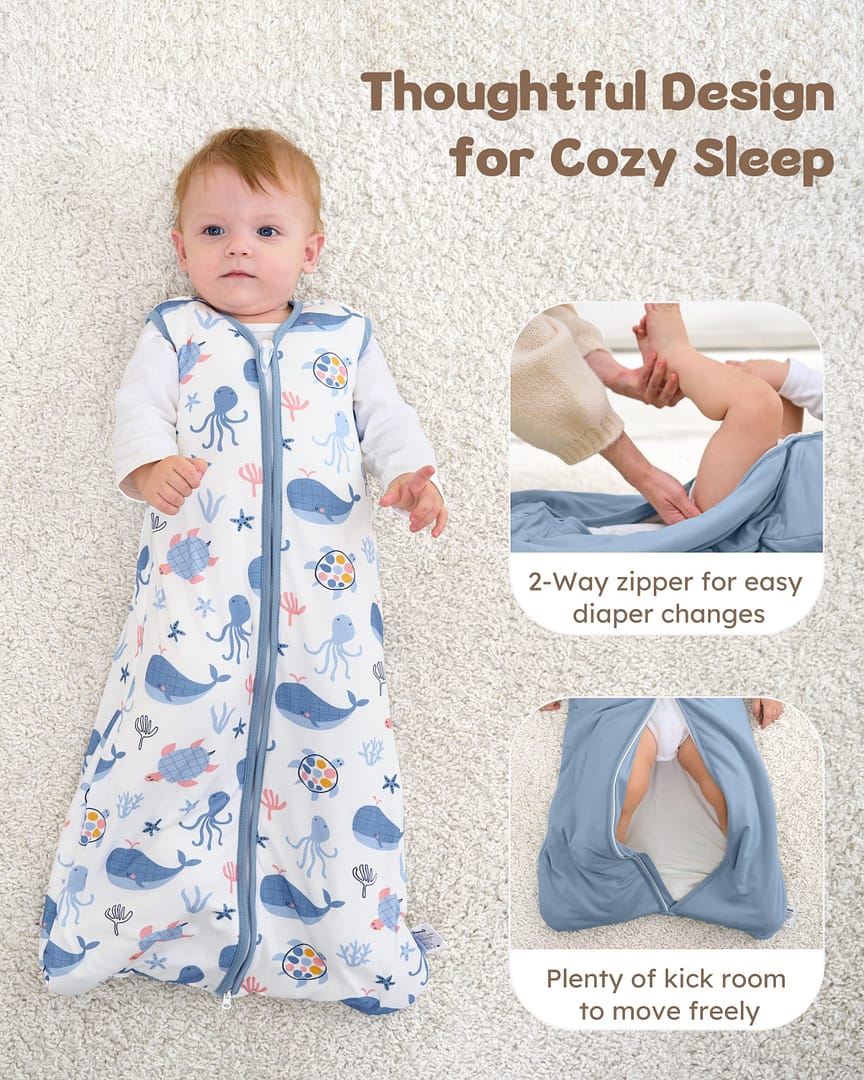 Newborn Bamboo Cotton Anti-Startle Sleeping Bag Bamboo Made 2 Pack Baby ...