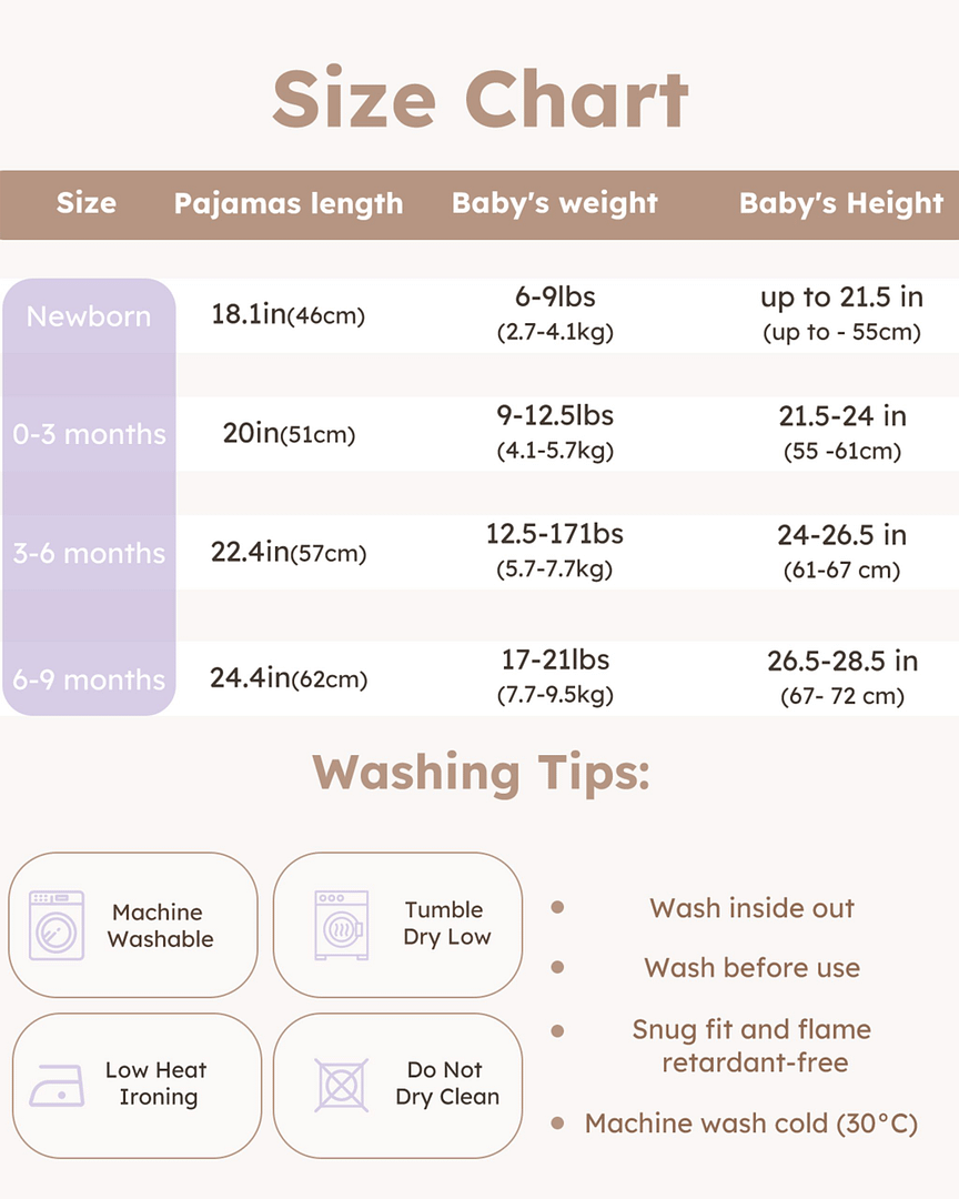 Baby Girl Sleepers 100% Cotton Footie Pajamas Newborn with 2-Way Zipper - Image 9