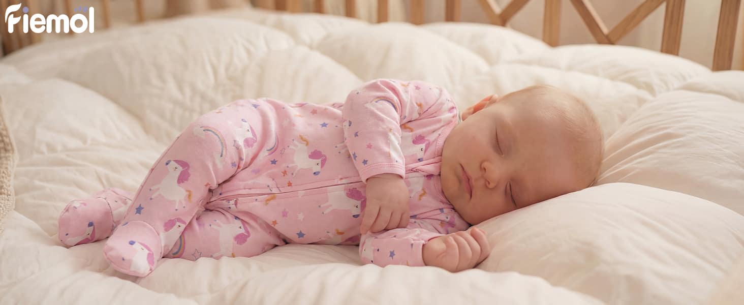 Baby Girl Sleepers 100% Cotton Footie Pajamas Newborn with 2-Way Zipper Footie Pajamas Newborn 5